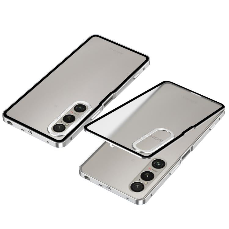 Snap Buckle Metal Frame Frosted Phone Case, For Sony Xperia 1 VII, For Sony Xperia 1 VI