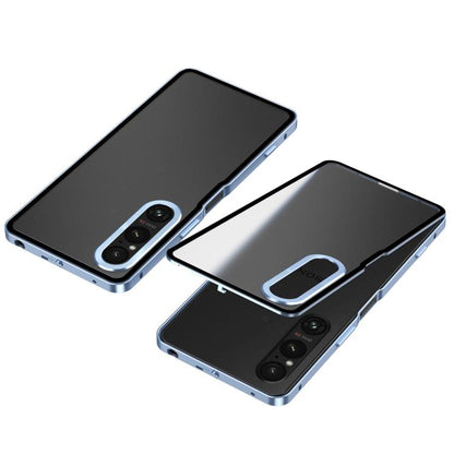 Snap Buckle Metal Frame Frosted Phone Case