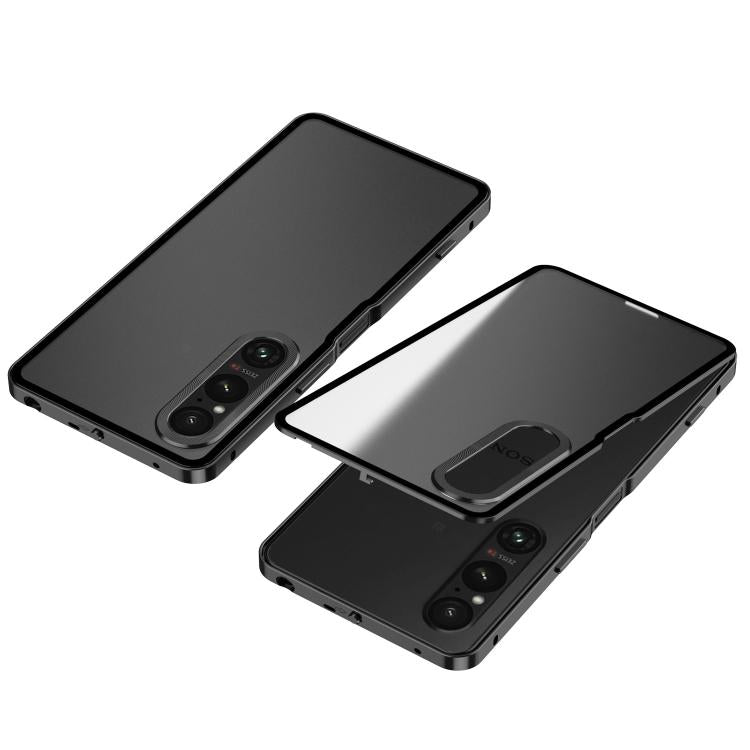 Snap Buckle Metal Frame Frosted Phone Case, For Sony Xperia 1 VII, For Sony Xperia 1 VI