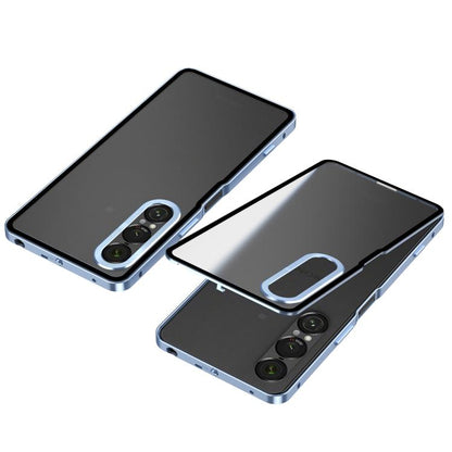 Snap Buckle Metal Frame Frosted Phone Case, For Sony Xperia 1 VII, For Sony Xperia 1 VI