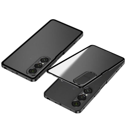Snap Buckle Metal Frame Frosted Phone Case, For Sony Xperia 1 VII, For Sony Xperia 1 VI