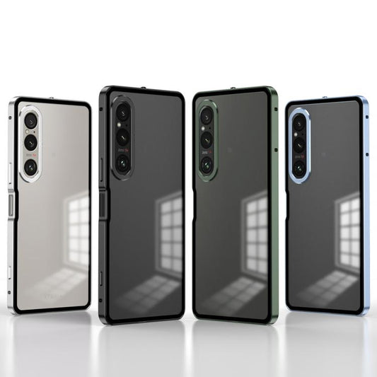 Snap Buckle Metal Frame Frosted Phone Case
