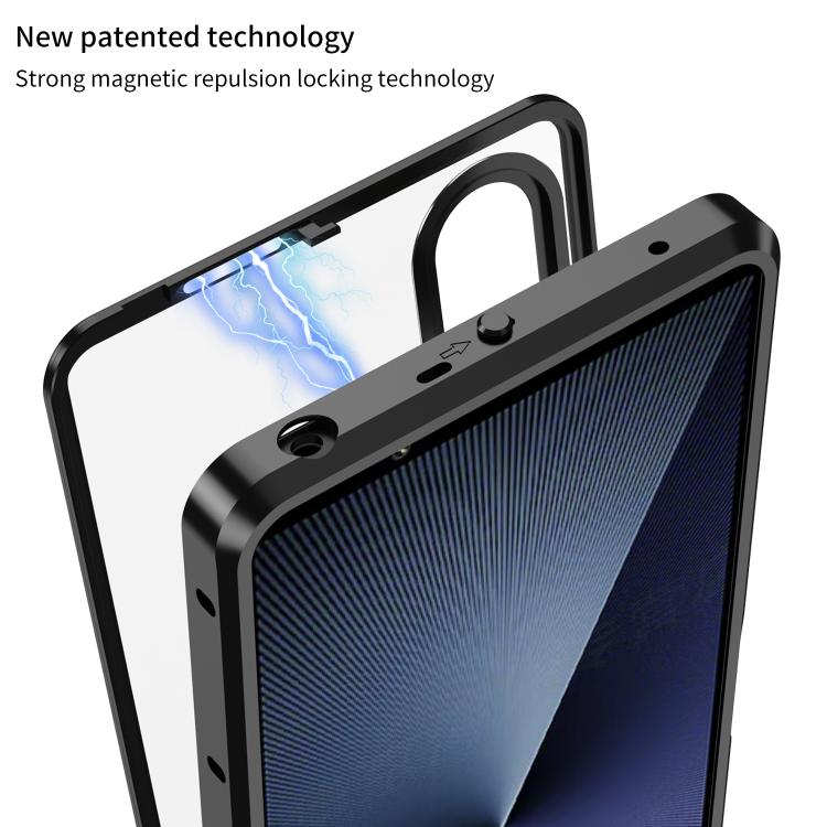 Snap Buckle Metal Frame Frosted Phone Case, For Sony Xperia 1 VII, For Sony Xperia 1 VI