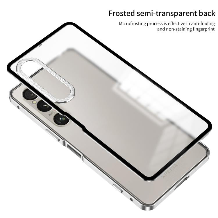Snap Buckle Metal Frame Frosted Phone Case, For Sony Xperia 1 VII, For Sony Xperia 1 VI