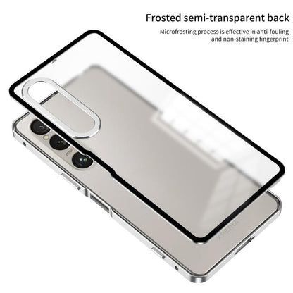 Snap Buckle Metal Frame Frosted Phone Case, For Sony Xperia 1 VII, For Sony Xperia 1 VI