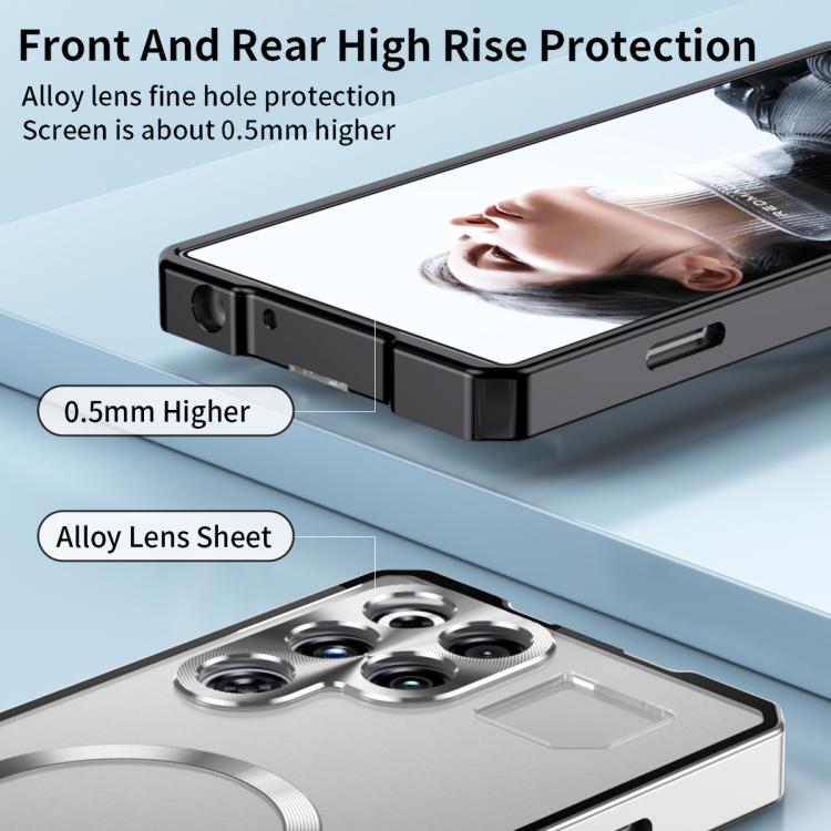 Irregular Alloy Frame Fosted Translucent MagSafe Phone Case, For ZTE nubia RedMagic 11 Pro / 11 Pro+, For ZTE nubia Z70 Ultra
