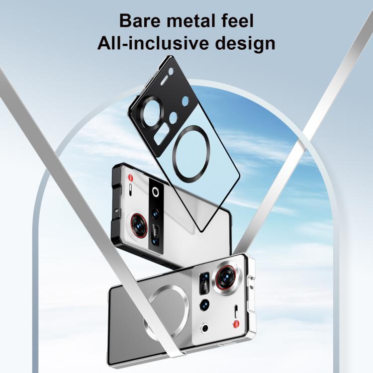 Irregular Alloy Frame Fosted Translucent MagSafe Phone Case