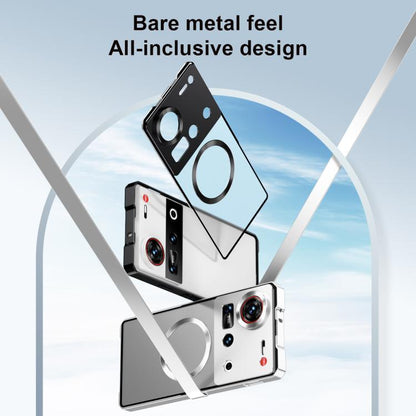 Irregular Alloy Frame Fosted Translucent MagSafe Phone Case