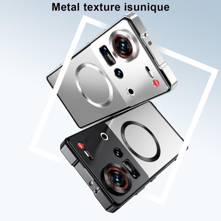 Irregular Alloy Frame Fosted Translucent MagSafe Phone Case