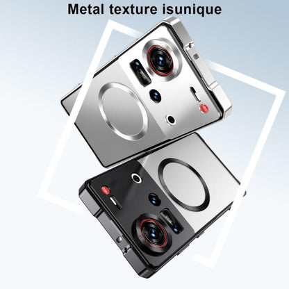 Irregular Alloy Frame Fosted Translucent MagSafe Phone Case