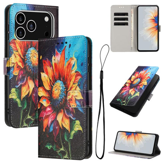 Color Drawing Pattern Leather Phone Case, For iPhone 18 Pro / 17 Pro, For iPhone 18 Pro Max / 17 Pro Max, For iPhone 17e / 16e, For iPhone 17, For iPhone Air, For iPhone 16 Pro Max, For iPhone 16 Pro, For iPhone 16 Plus, For iPhone 16