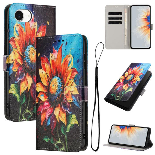 Color Drawing Pattern Leather Phone Case, For iPhone 17e / 16e, For iPhone 17 Pro Max, For iPhone 17 Pro, For iPhone 17, For iPhone Air, For iPhone 16 Pro Max, For iPhone 16 Pro, For iPhone 16 Plus, For iPhone 16, For iPhone 15 Pro Max, For iPhone 15 P...