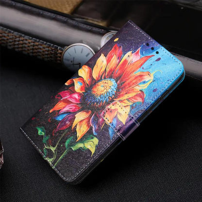 Color Drawing Pattern Leather Phone Case