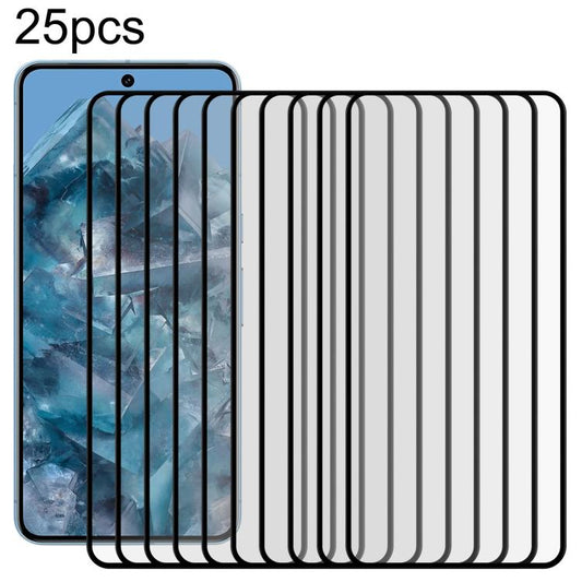 25pcs Full Glue 9H HD 3D Curved Edge Tempered Glass Film, For Google Pixel 8 Pro, For Google Pixel 7 Pro 5G, For Google Pixel 6 Pro