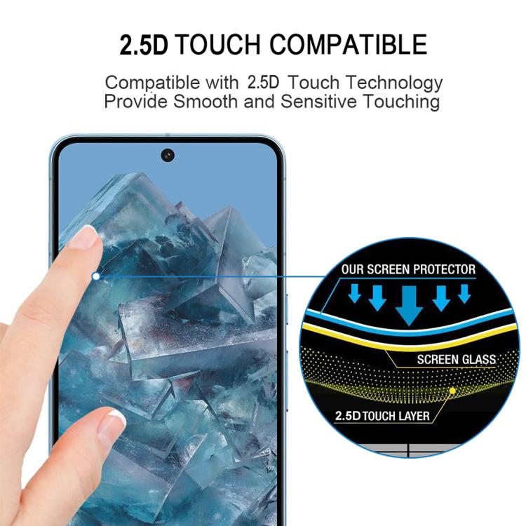 Edge Glue 9H HD 3D Curved Edge Tempered Glass Film, For Google Pixel 8 Pro