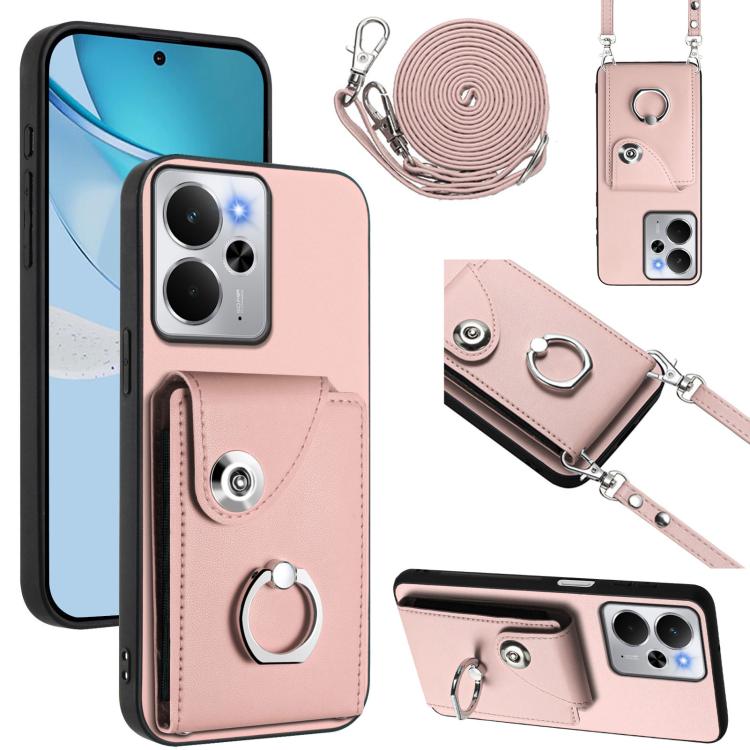 Organ Card Bag Ring Holder Phone Case with Long Lanyard, For Realme 14 / P3 5G / Neo7x, For Realme 14 Pro+, For Realme 14 Pro, For Realme 13 Pro / 13 Pro+ 5G