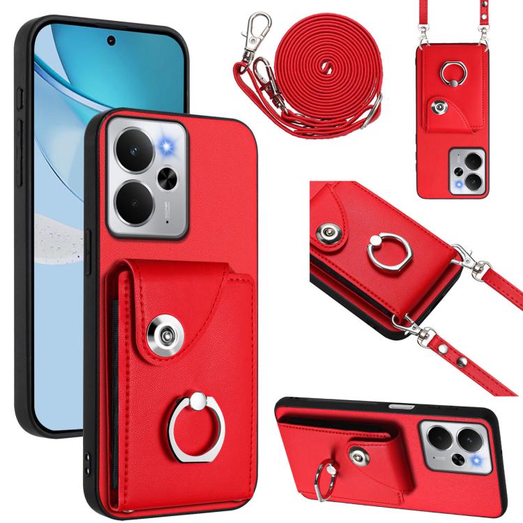 Organ Card Bag Ring Holder Phone Case with Long Lanyard, For Realme 14 / P3 5G / Neo7x, For Realme 14 Pro+, For Realme 14 Pro, For Realme 13 Pro / 13 Pro+ 5G