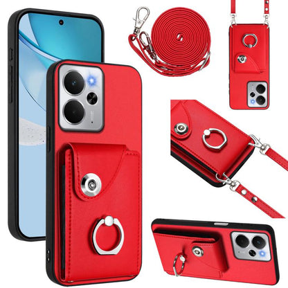 Organ Card Bag Ring Holder Phone Case with Long Lanyard, For Realme 14 / P3 5G / Neo7x, For Realme 14 Pro+, For Realme 14 Pro, For Realme 13 Pro / 13 Pro+ 5G