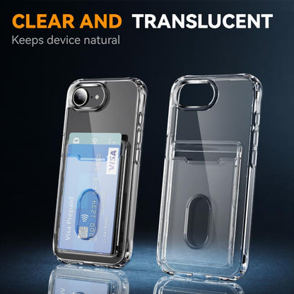 Crystal Clear Card Slot PC Hybrid TPU Phone Case, For iPhone 17e / 16e, For iPhone 17 Pro Max, For iPhone 17 Pro, For iPhone 17, For iPhone Air