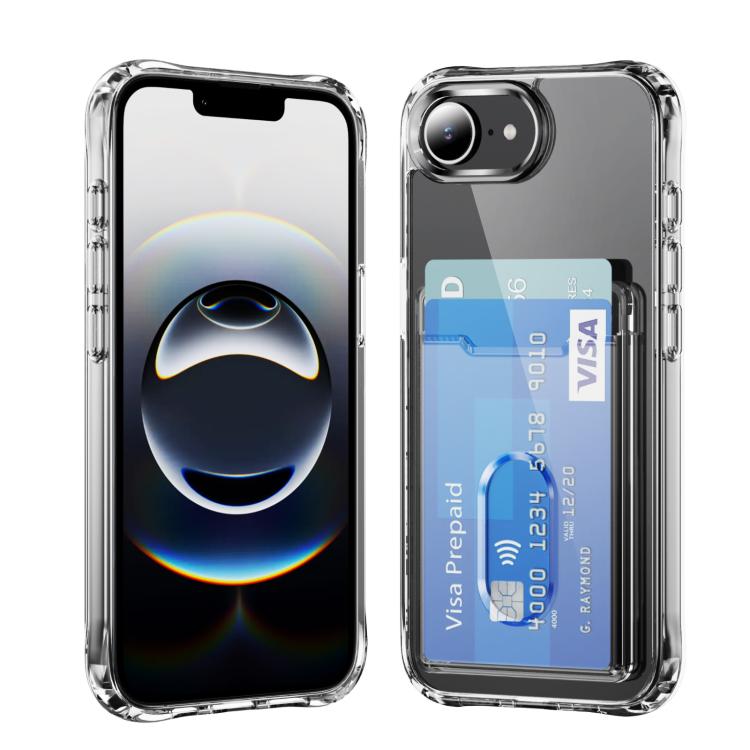 Crystal Clear Card Slot PC Hybrid TPU Phone Case, For iPhone 17e / 16e, For iPhone 17 Pro Max, For iPhone 17 Pro, For iPhone 17, For iPhone Air