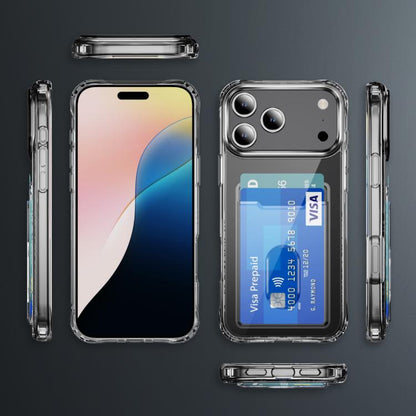 Crystal Clear Card Slot PC Hybrid TPU Phone Case, For iPhone 18 Pro / 17 Pro, For iPhone 18 Pro Max / 17 Pro Max, For iPhone 17e / 16e, For iPhone 17, For iPhone Air