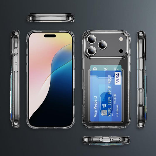 Crystal Clear Card Slot PC Hybrid TPU Phone Case, For iPhone 18 Pro / 17 Pro, For iPhone 18 Pro Max / 17 Pro Max, For iPhone 17e / 16e, For iPhone 17, For iPhone Air