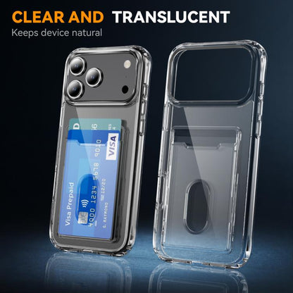 Crystal Clear Card Slot PC Hybrid TPU Phone Case, For iPhone 18 Pro / 17 Pro, For iPhone 18 Pro Max / 17 Pro Max, For iPhone 17e / 16e, For iPhone 17, For iPhone Air