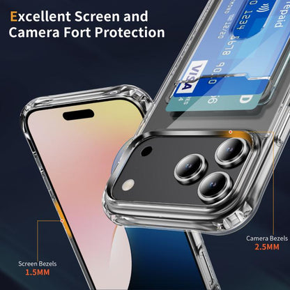 Crystal Clear Card Slot PC Hybrid TPU Phone Case, For iPhone 18 Pro / 17 Pro, For iPhone 18 Pro Max / 17 Pro Max, For iPhone 17e / 16e, For iPhone 17, For iPhone Air