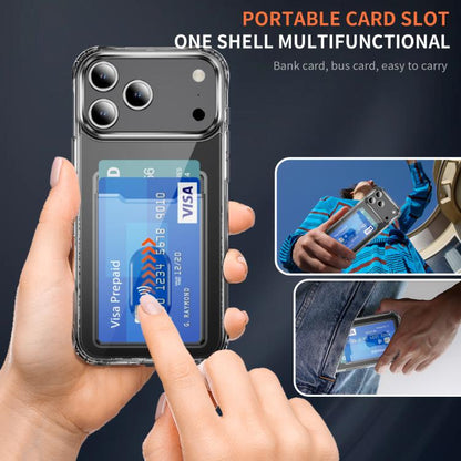 Crystal Clear Card Slot PC Hybrid TPU Phone Case, For iPhone 18 Pro / 17 Pro, For iPhone 18 Pro Max / 17 Pro Max, For iPhone 17e / 16e, For iPhone 17, For iPhone Air