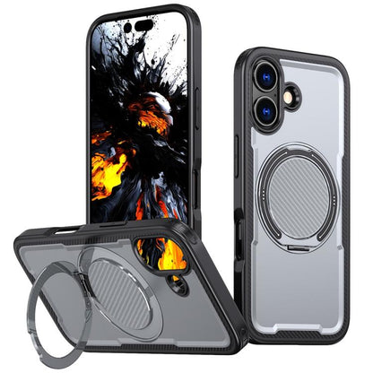 Metal 360 Degree Rotation Holder MagSafe Phone Case, For iPhone 17e / 16e, For iPhone 17 Pro Max, For iPhone 17 Pro, For iPhone 17, For iPhone Air, For iPhone 16 Pro Max, For iPhone 16 Pro, For iPhone 16 Plus, For iPhone 16