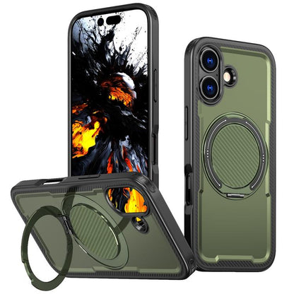 Metal 360 Degree Rotation Holder MagSafe Phone Case, For iPhone 17e / 16e, For iPhone 17 Pro Max, For iPhone 17 Pro, For iPhone 17, For iPhone Air, For iPhone 16 Pro Max, For iPhone 16 Pro, For iPhone 16 Plus, For iPhone 16