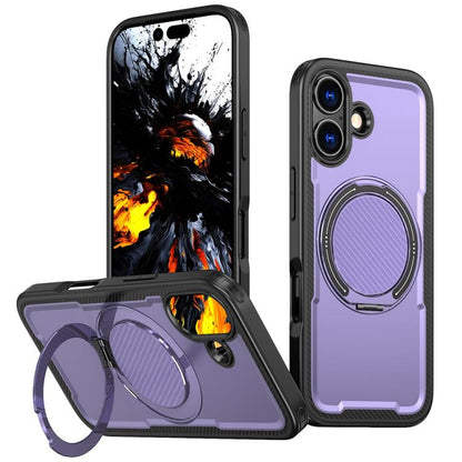 Metal 360 Degree Rotation Holder MagSafe Phone Case, For iPhone 17e / 16e, For iPhone 17 Pro Max, For iPhone 17 Pro, For iPhone 17, For iPhone Air, For iPhone 16 Pro Max, For iPhone 16 Pro, For iPhone 16 Plus, For iPhone 16