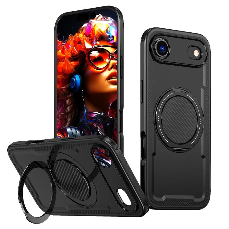 Metal 360 Degree Rotation Holder MagSafe Phone Case, For iPhone 17e / 16e, For iPhone 17 Pro Max, For iPhone 17 Pro, For iPhone 17, For iPhone Air, For iPhone 16 Pro Max, For iPhone 16 Pro, For iPhone 16 Plus, For iPhone 16