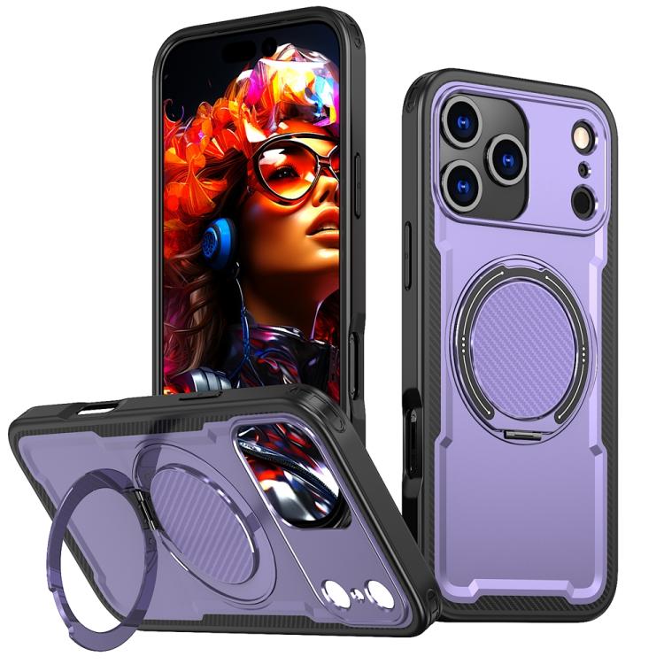 Metal 360 Degree Rotation Holder MagSafe Phone Case, For iPhone 17e / 16e, For iPhone 17 Pro Max, For iPhone 17 Pro, For iPhone 17, For iPhone Air, For iPhone 16 Pro Max, For iPhone 16 Pro, For iPhone 16 Plus, For iPhone 16