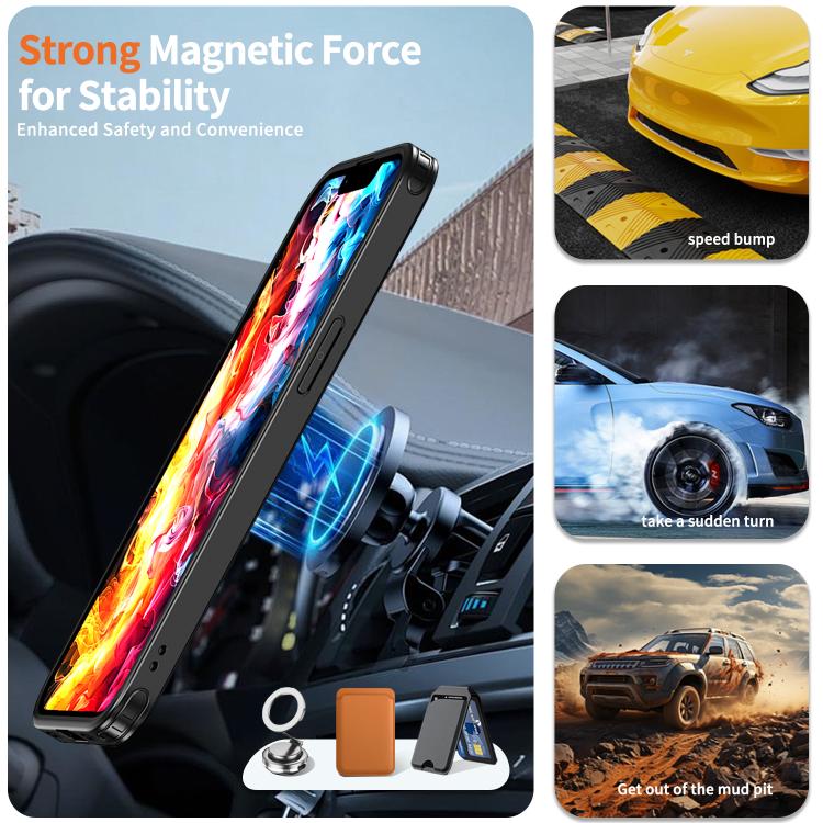 Metal 360 Degree Rotation Holder MagSafe Phone Case, For iPhone 17e / 16e, For iPhone 17 Pro Max, For iPhone 17 Pro, For iPhone 17, For iPhone Air, For iPhone 16 Pro Max, For iPhone 16 Pro, For iPhone 16 Plus, For iPhone 16