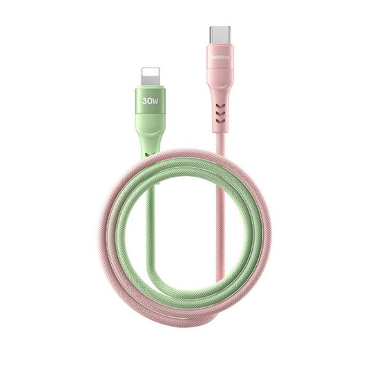 REMAX CB16 PD30W Type-C to 8 Pin Macaron Braided Fast Charging Data Cable, Length: 1.2m, Type-C to 8 Pin