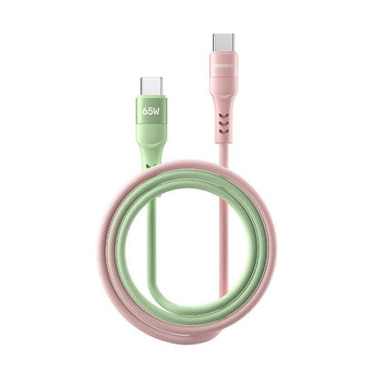 REMAX CB16 PD65W Type-C to Type-C Macaron Braided Fast Charging Data Cable, Length: 1.2m