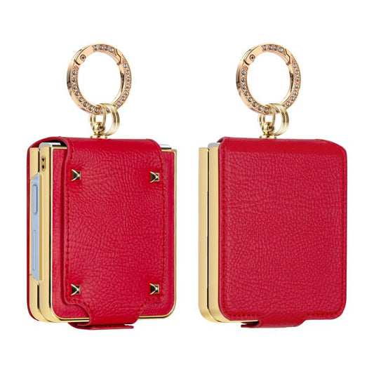 VIETAO Colorful PU Leather Phone Case with Ring, For Samsung Galaxy Z Flip7