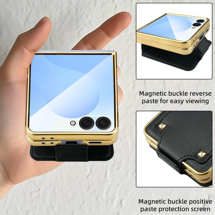 VIETAO Colorful PU Leather Phone Case with Ring, For Samsung Galaxy Z Flip7