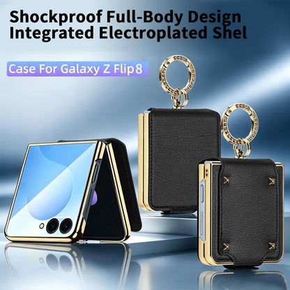 VIETAO Colorful PU Leather Phone Case with Ring, For Galaxy Z Flip8 5G, For Samsung Galaxy Z Flip7
