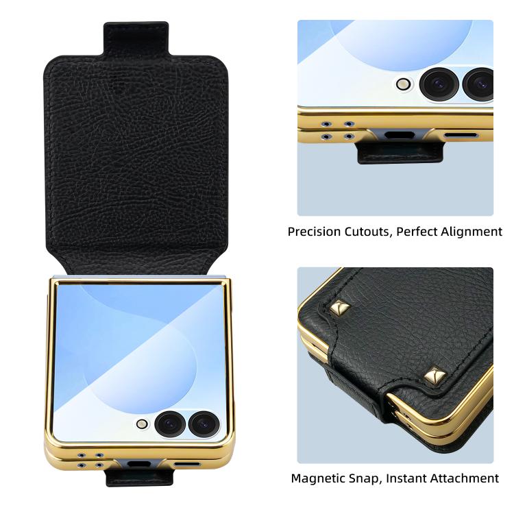 VIETAO Colorful PU Leather Phone Case with Ring, For Galaxy Z Flip8 5G, For Samsung Galaxy Z Flip7