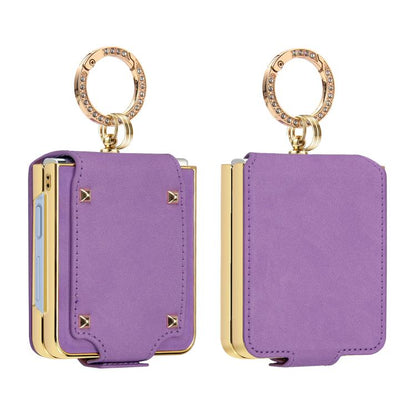 VIETAO Colorful PU Leather Phone Case with Ring, For Galaxy Z Flip8 5G, For Samsung Galaxy Z Flip7