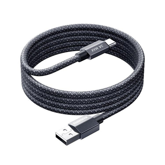 REMAX CB01 3A USB naar Type-C aluminiumlegering gevlochten snellaaddatakabel met LED-lampje, lengte: 1.2 m, USB naar Type-C