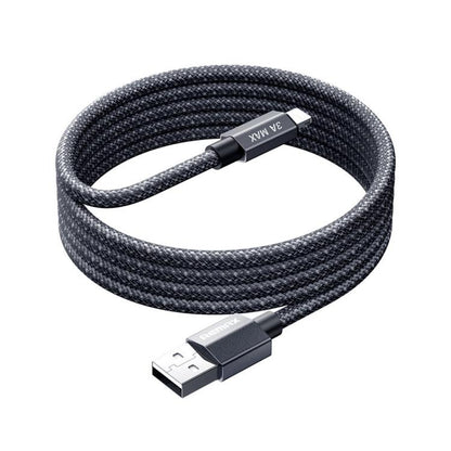 REMAX CB01 3A USB to 8 Pin Aluminum Alloy Braided Fast Charging Data Cable with LED Light, Length: 1.2m, USB to 8 Pin
