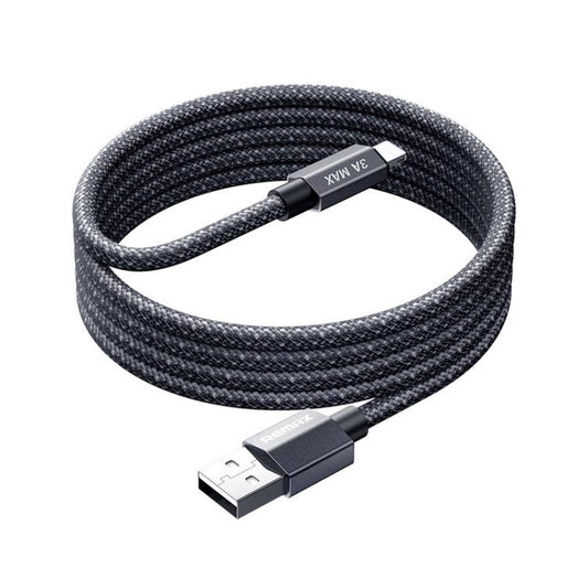 REMAX CB01 3A USB naar 8-pins gevlochten aluminiumlegering snellaaddatakabel met LED-lampje, lengte: 1.2 m, USB naar 8-pins