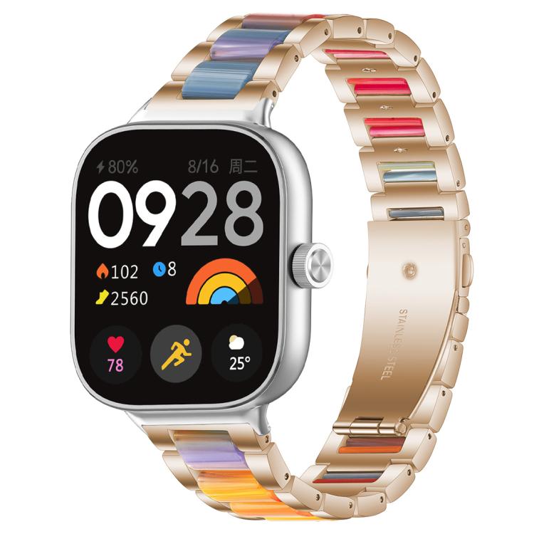 xDfind Three Beads Metal Resin Watch Band, For Xiaomi Smart Band 11 / 10 / 9 / 8, For Xiaomi Band 10 Pro/9 Pro/Redmi Watch6/5/4, For Redmi Watch 3