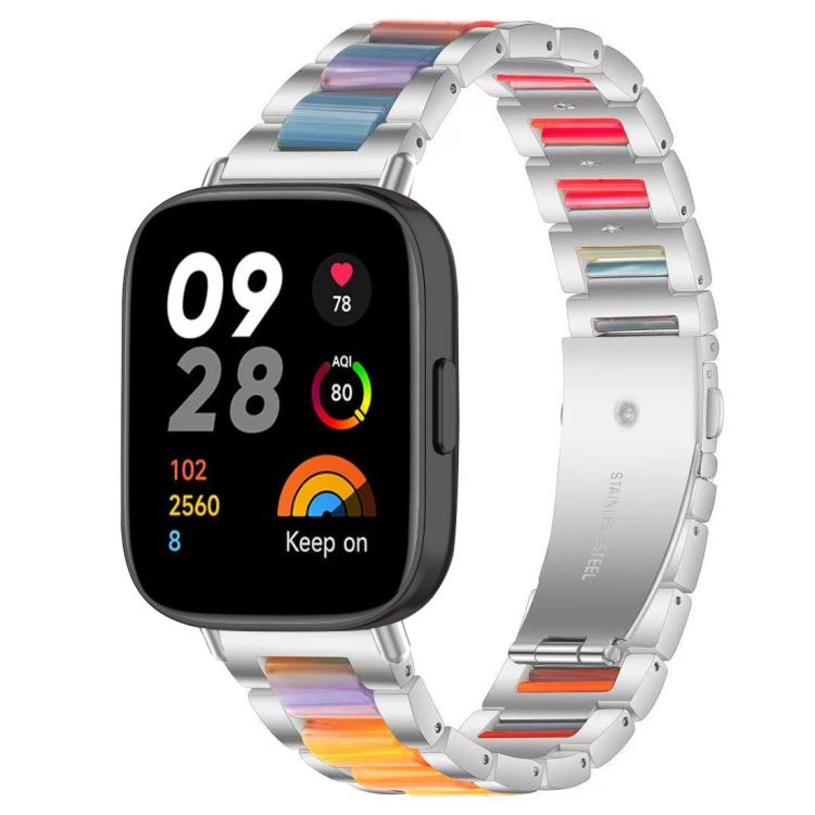 xDfind Three Beads Metal Resin Watch Band, For Xiaomi Smart Band 11 / 10 / 9 / 8, For Xiaomi Band 10 Pro/9 Pro/Redmi Watch6/5/4, For Redmi Watch 3