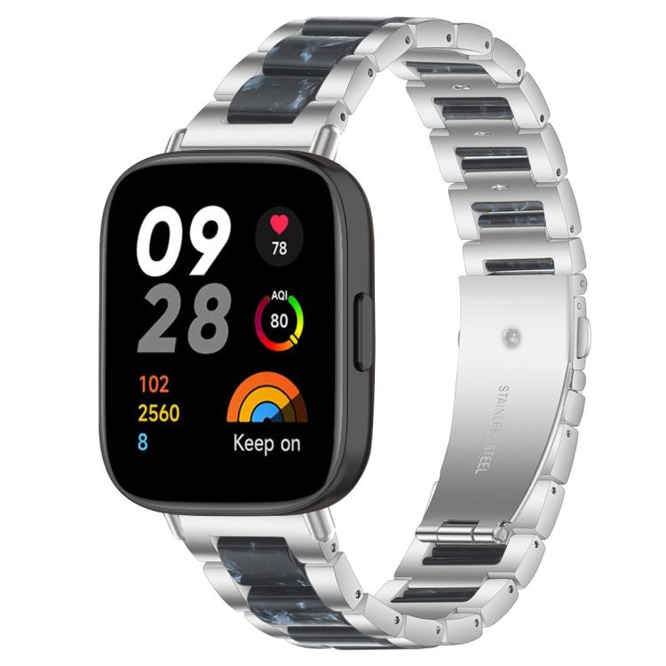 xDfind Three Beads Metal Resin Watch Band, For Xiaomi Smart Band 11 / 10 / 9 / 8, For Xiaomi Band 10 Pro/9 Pro/Redmi Watch6/5/4, For Redmi Watch 3