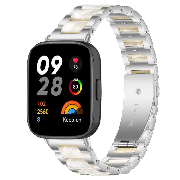 xDfind Three Beads Metal Resin Watch Band, For Xiaomi Smart Band 11 / 10 / 9 / 8, For Xiaomi Band 10 Pro/9 Pro/Redmi Watch6/5/4, For Redmi Watch 3