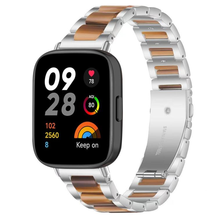 xDfind Three Beads Metal Resin Watch Band, For Xiaomi Smart Band 11 / 10 / 9 / 8, For Xiaomi Band 10 Pro/9 Pro/Redmi Watch6/5/4, For Redmi Watch 3